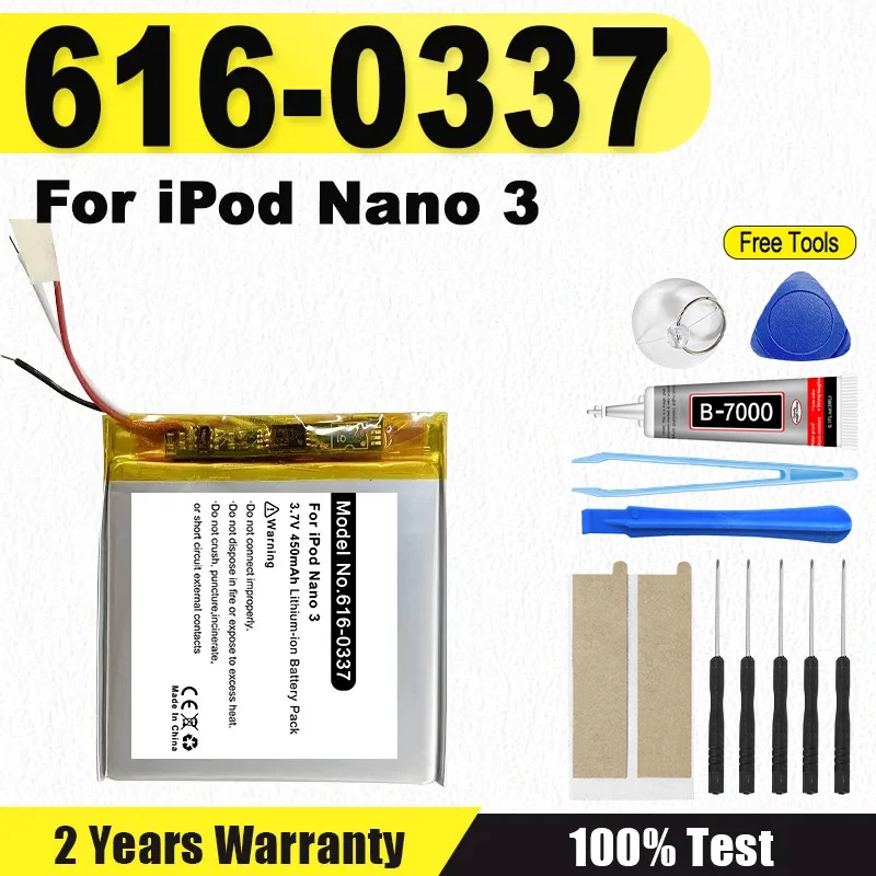 616-0337 Replacement Battery For Apple iPod Nano 3 3G 3rd 3Gen Generation 3TH MP3 A1236 Nano3 Battery + Free Tools
