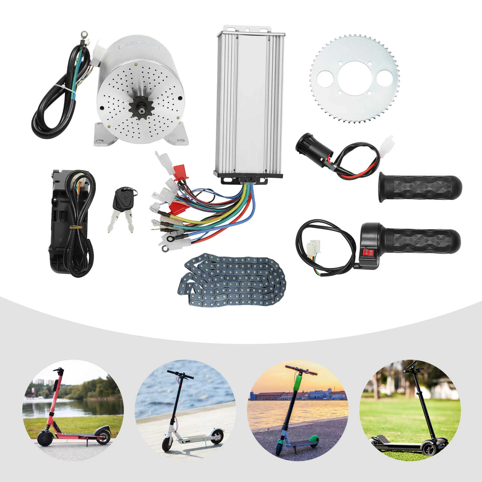 3KW 48-72V Brushless Motor Kit with Controller and Throttle for Go-Karts Electric Scooter E-Bike Engine Motorcycle DIY Part Conversion Kit