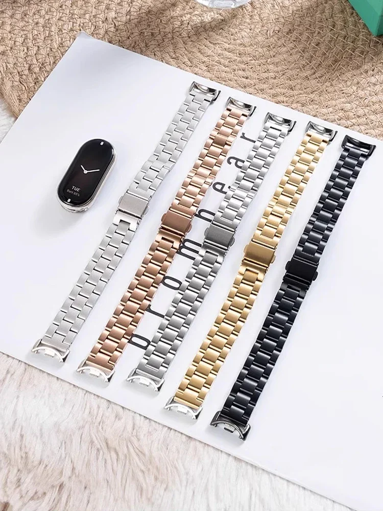 Металлический ремешок для Xiaomi Band Mi Band 10 9 8 nfc miband Сменный ремень на запястье из нержавеющей стали Pulseira Correa Браслет Mi Band 10