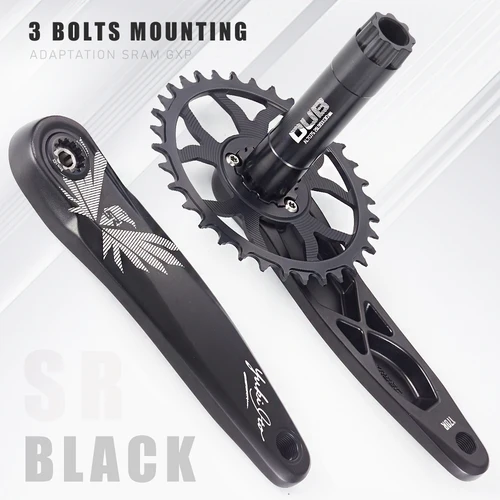 Imagen 2 del producto KRSEC-manivela ultraligera para bicicleta de montaña, eje DUB de 28,9mm de diámetro, juego de bielas para bicicleta de montaña de 170mm, instalación recta de 3 clavos para Enduro