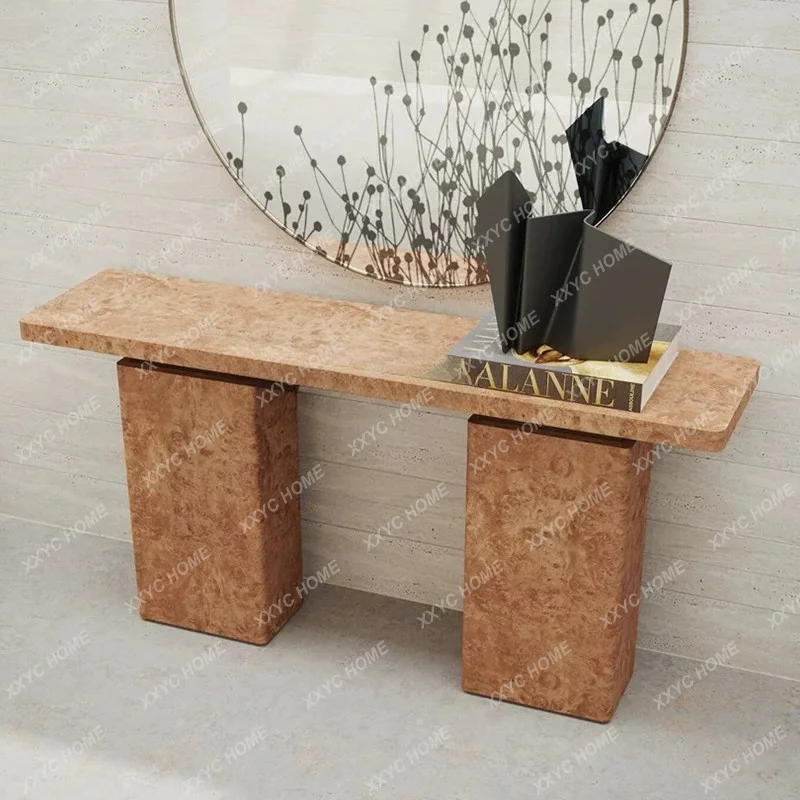 Wabi Sabi Retro Solid Wood Console Table for Hotel Club Hallway Lobby Sales Office Model Room Creative Decoration Table