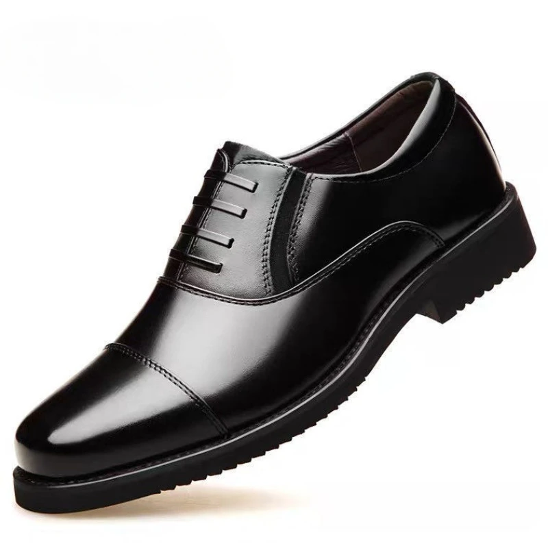 

Men's Dress Shoes Leather Formal Shoes Normal Elegant Man Casual Business Footwear for Men 2025 Breathable Non-slip Square Toe