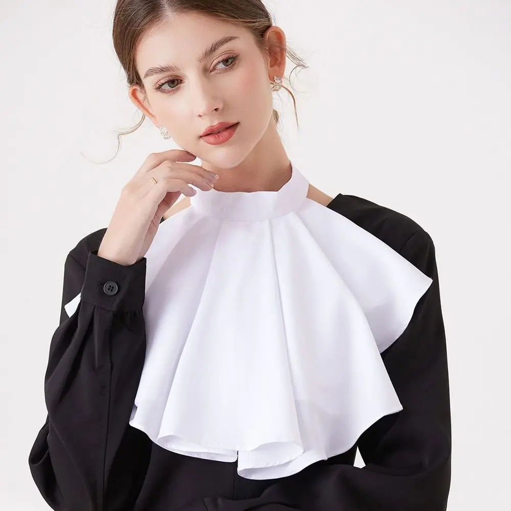 Costume Accessory Detachable Renaissance Collar Elegant Layered Elizabethan Neck Ruff Victorian Costume Big Ruffled Collar Party