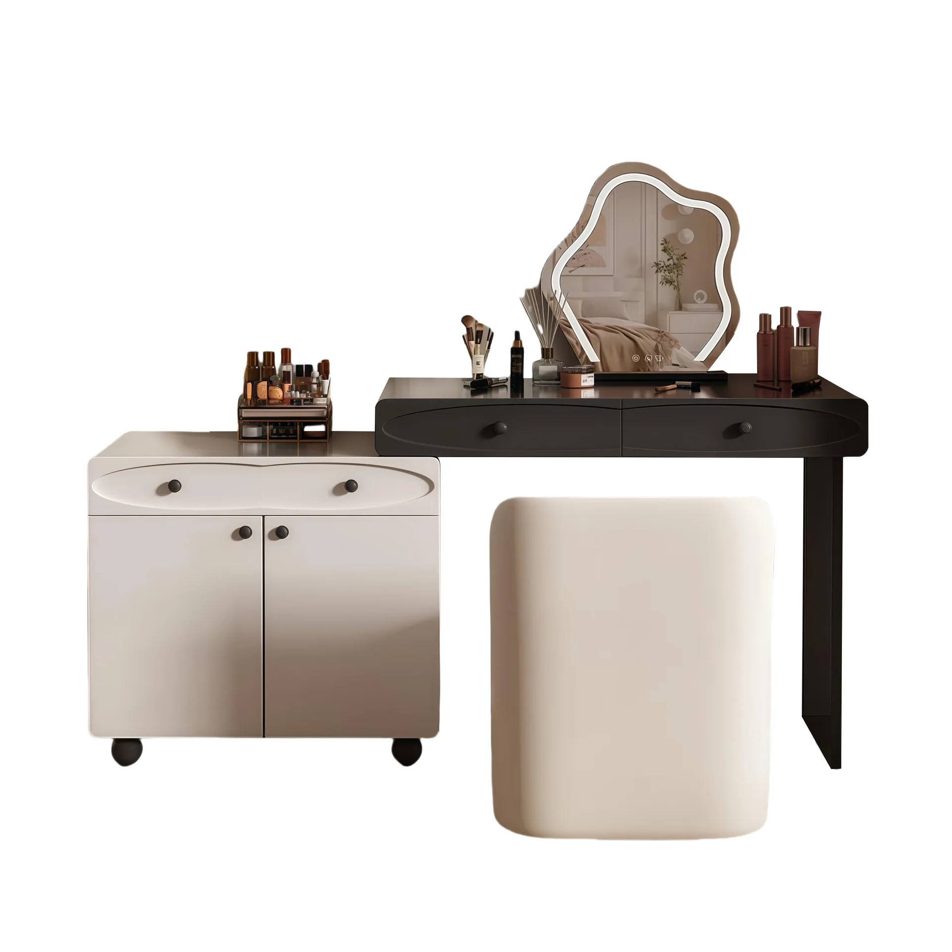 

Cream wind dresser bedroom modern simple small apartment makeup table bedside