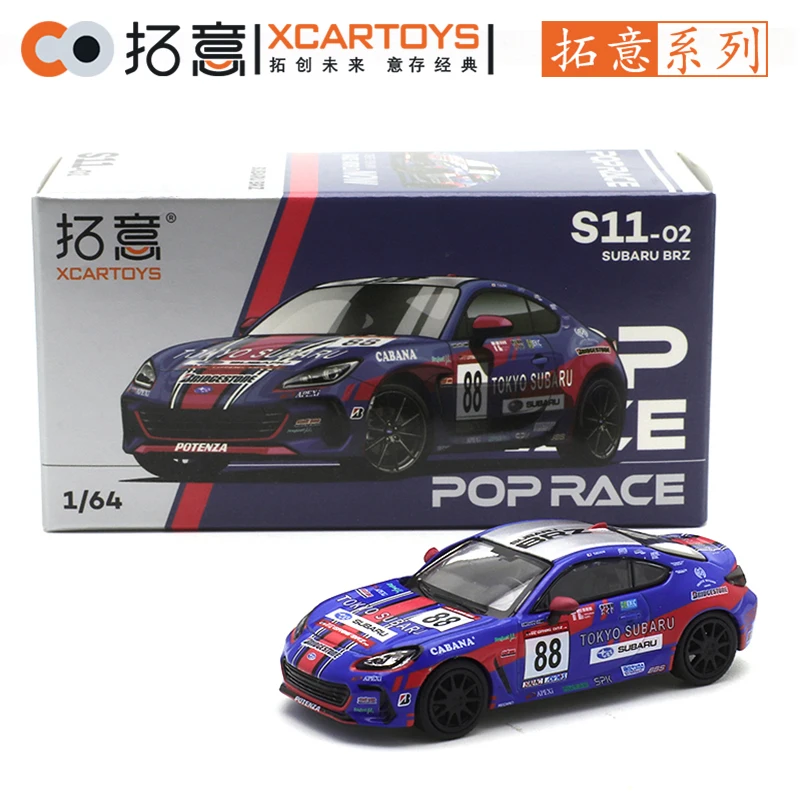 XCARTOYS POPRACE 1/64 Subaru BRZ-TOKYO SUBARU Car Alloy Toys Motor Vehicle Diecast Metal Model Kids Xmas Gift Toys for Boys