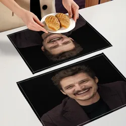 Pedro Pascal Placemat Custom Cotton Linen Dining Table Mats Bohemian Coaster Pad Bowl Cup Mat Home Decor 7.24WJY