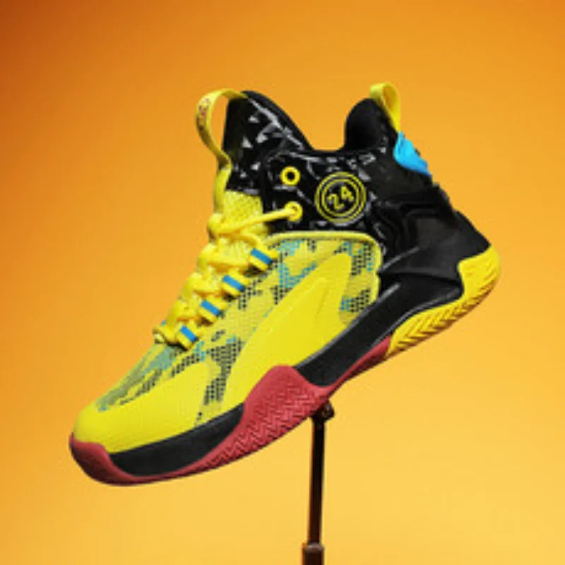 

Hot Sale Brand Kids Basketball Shoes Boys Sneakers Non-slip Child Trainer Basket Shoes Outdoor Leather Children Sport Shoes