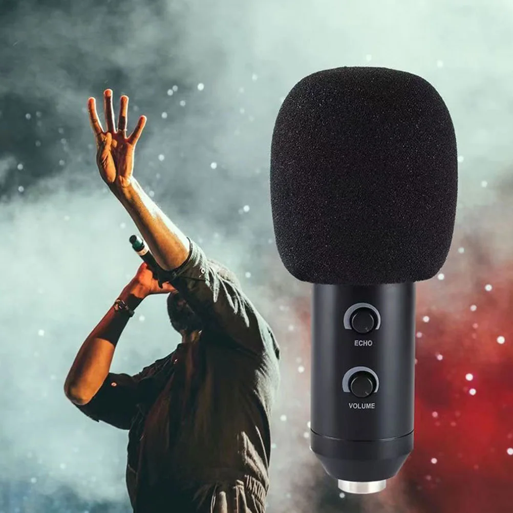 

2Pcs Sponge Mic Cover for Handheld Microphone Reusable Washable Windscreen Protector with Shrinkage Fit Ideal for Ktv Singing