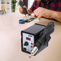 858D SMD Hot Air Soldering Rework Station Desoldering Station Welding Soldering Iron LED 700W 220V With 3 Nozzle