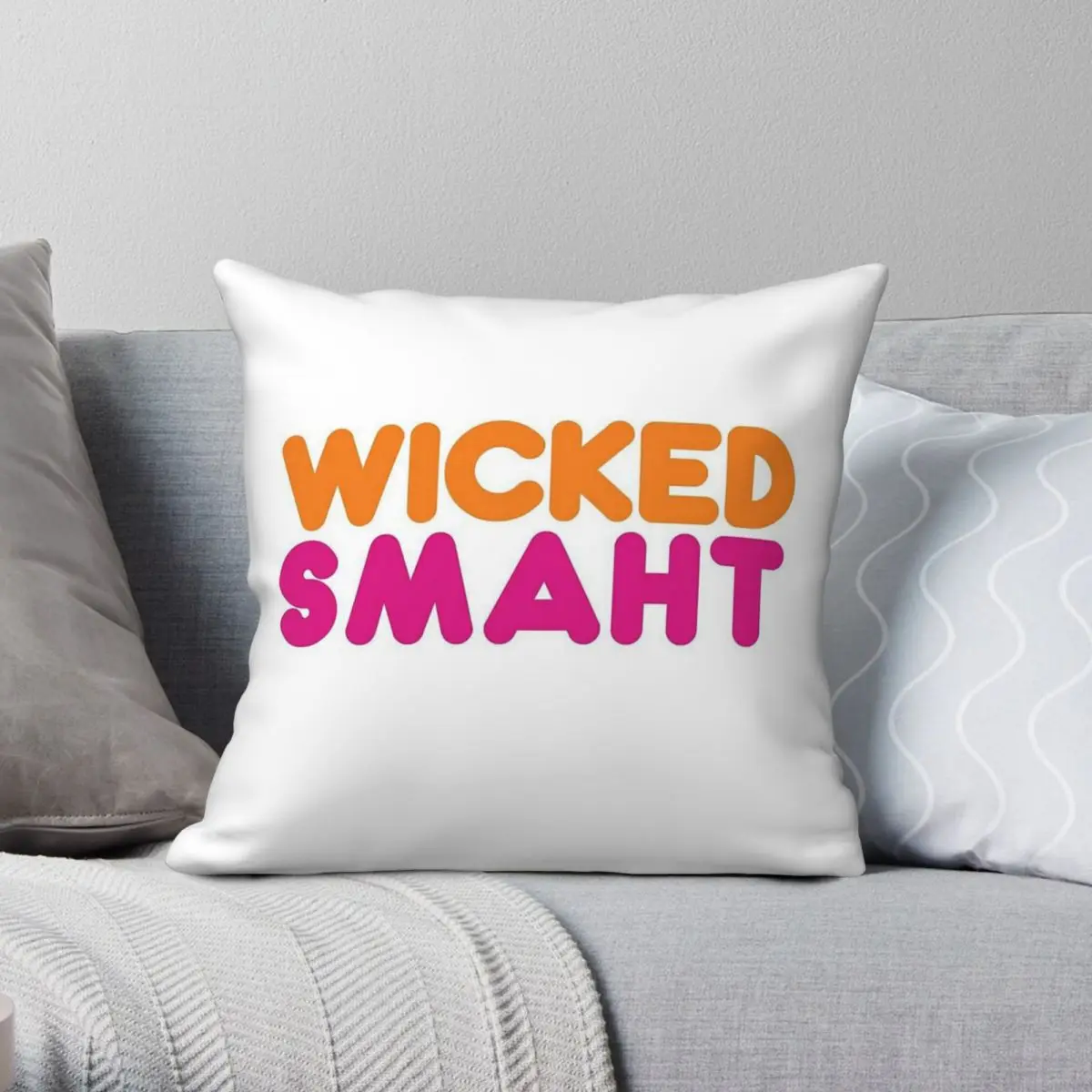 Wicked Smaht Square Pillowcase Polyester Linen Velvet Pattern Zip Decor Throw Pillow Case Sofa Seater Cushion Cover