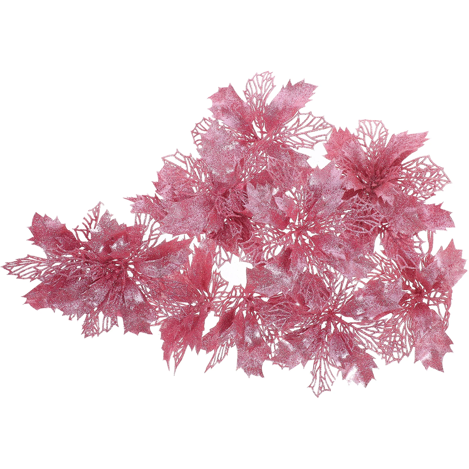 

12 Pcs Christmas Flower Ornaments Artificial Flowers Tree Decoration New Year's Decorations Hanging Pendant Xmas Glitter for