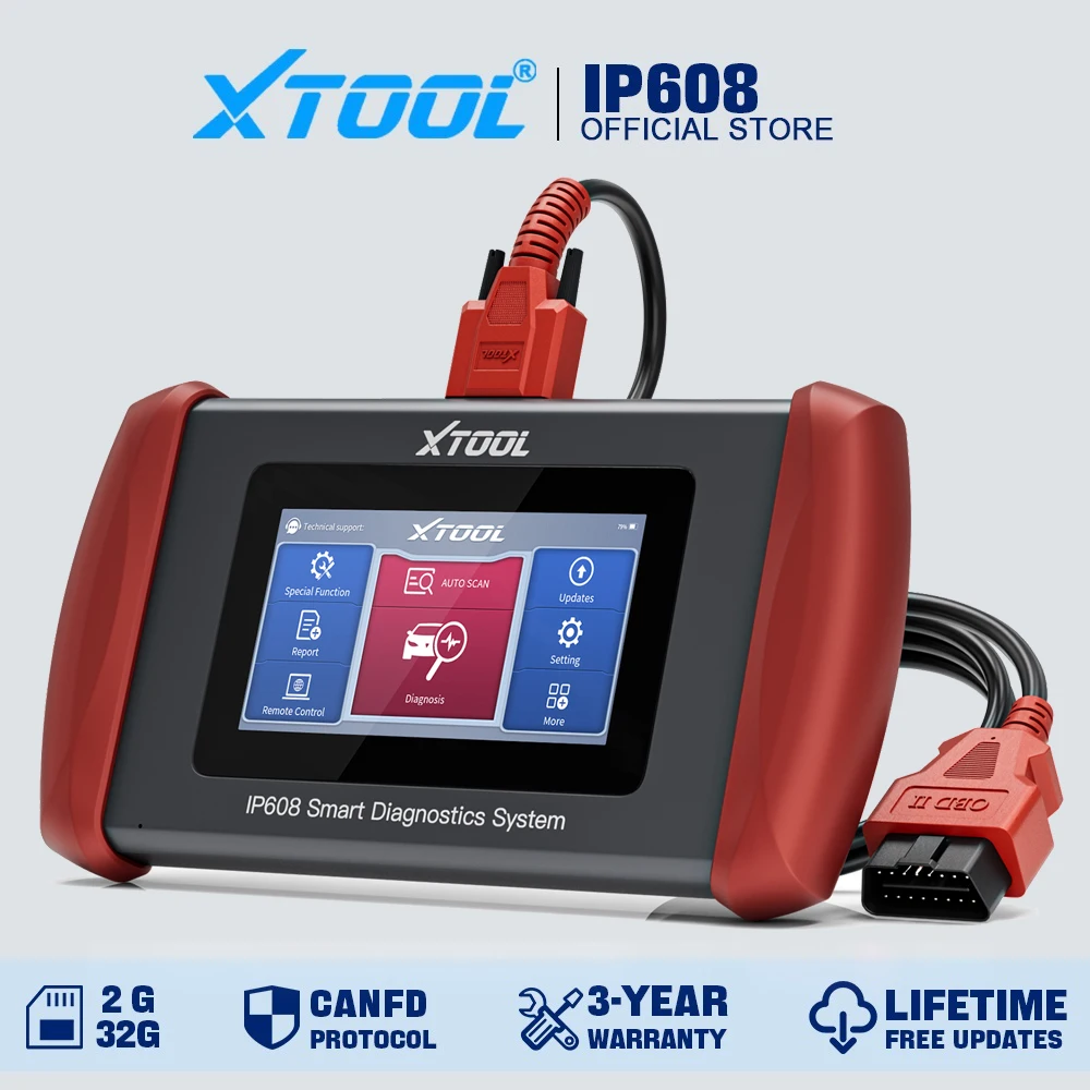 XTOOL InPlus IP608 Automotive Scanner All System Car Diagnostic Tools 31+ Services Add CAN FD OBD2 Scanner Lifetime Free Update