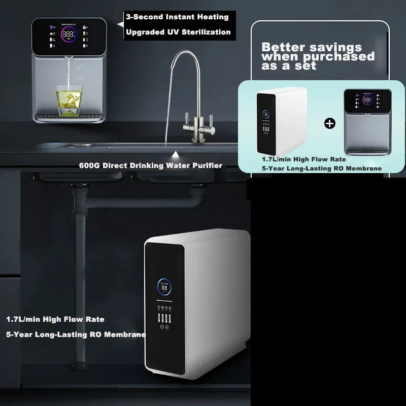 600G Large Flux Reverse Osmosis Water Purifier Long Lasting RO Filter UV Sterilization for Home Direct Drinking view 5