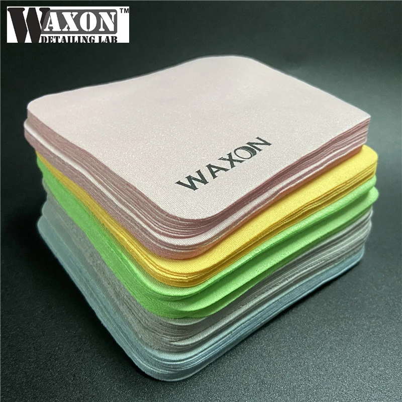 Waxon Logo 10X10 CM Ceramic Coating Clothes Glasses Screens Pad Clean Cloth Suede Microfiber Towels