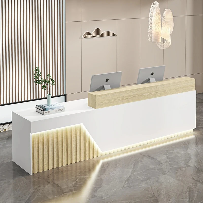 Cheap Wood Luxury Reception Desks Modern Design Drawer White Reception Desks Best Classic Long Empfangs Tresen Office Furniture