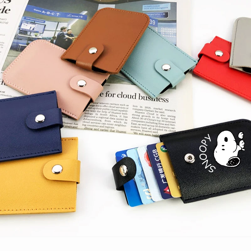 Snoopys Card Holder Women Men Coin Purse PU Wallet Slim Credit Card Sleeve Fashion ID Cards Cover Case Bag Kawaii Birthday Gift