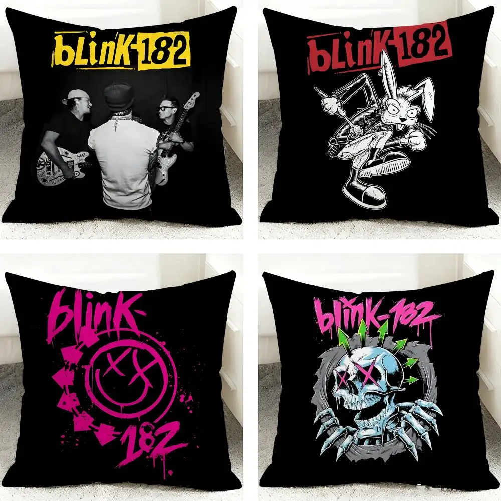 B-Blink 182 Band Rock Cushion Cover 40x40cm Square Decorative Sofa Cushion Cover Bedroom Living Room Home Decor Gift