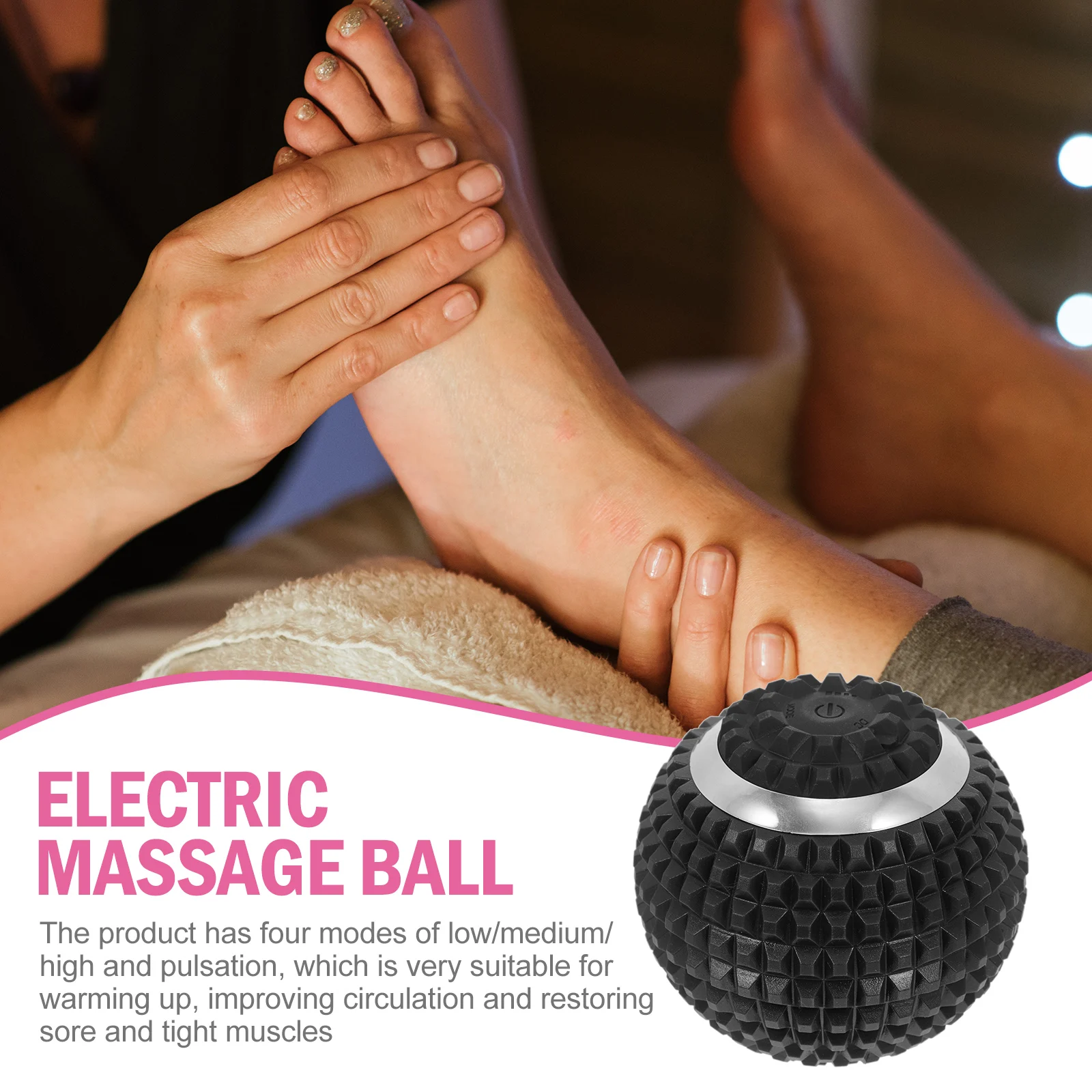 

Foot Massager Ball Electric 4 Mode Vibration Therapy for Muscle Recovery Improved Circulation Portable Design for Home Office