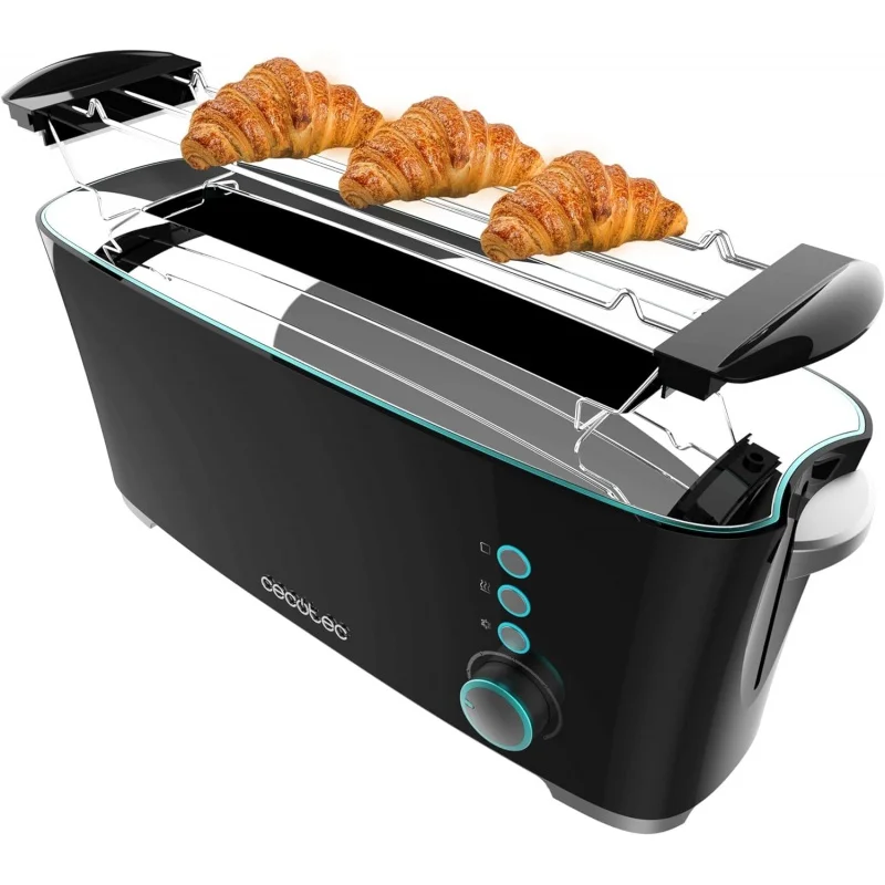 

Cecotec Toast & Taste Extra B, 1000W Power, Double Long Slot for 2 Toast, XL Slot, Off and Pop-up Automatic, Pickup, Top Rods, A