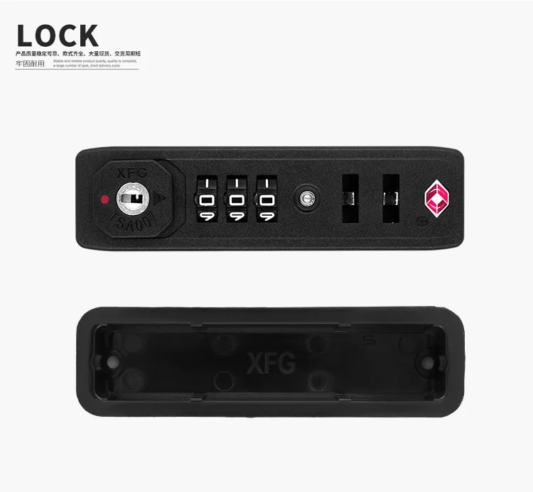 TSA007 ล็อคแบบผสมผสานศุลกากร 3 หลักล็อคกระเป๋าเดินทางป้องกันการโจรกรรมกระเป๋าเดินทางอุปกรณ์เสริมอลูมิเนียมล็อค XFG TSA รหัสกุญแจ