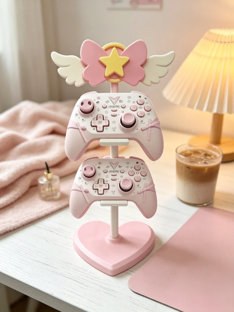 New Angel Wings Multi-layer Handle Holder Cute Star Pink/white Creativity Handle Storage Rack Desktop Storage Ornaments