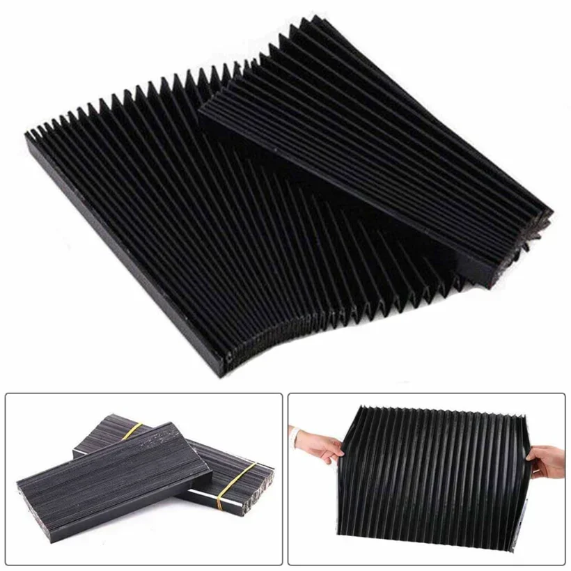 

1pc Milling Machine Flexible Guard Dust Cloth Three-proof Cloth Protective Flat Accordion Bellows Cover Tool 1.5 Meters*15mm