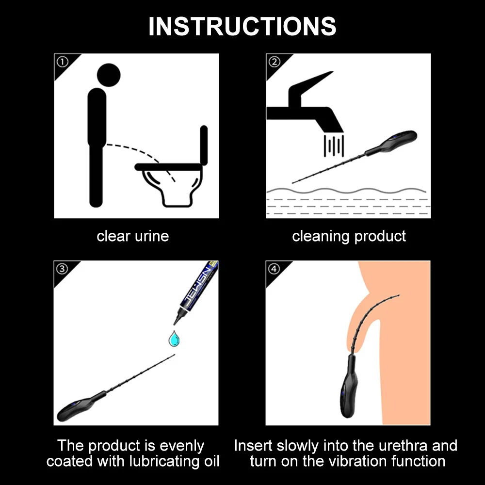 Urethrale Vibrator Katheter Penis Plug Vibrerende Urethrale Plug Speeltjes voor Man Met Bullet Penis Inbrengen Urethra Geluid Dilatator