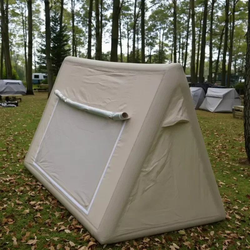 BINSPAPO Comfortable 1-Person PVC Air Tent 420D Encrypted Silver Coated 3000mm+ Waterproof Easy Setup Four-Season Commercial