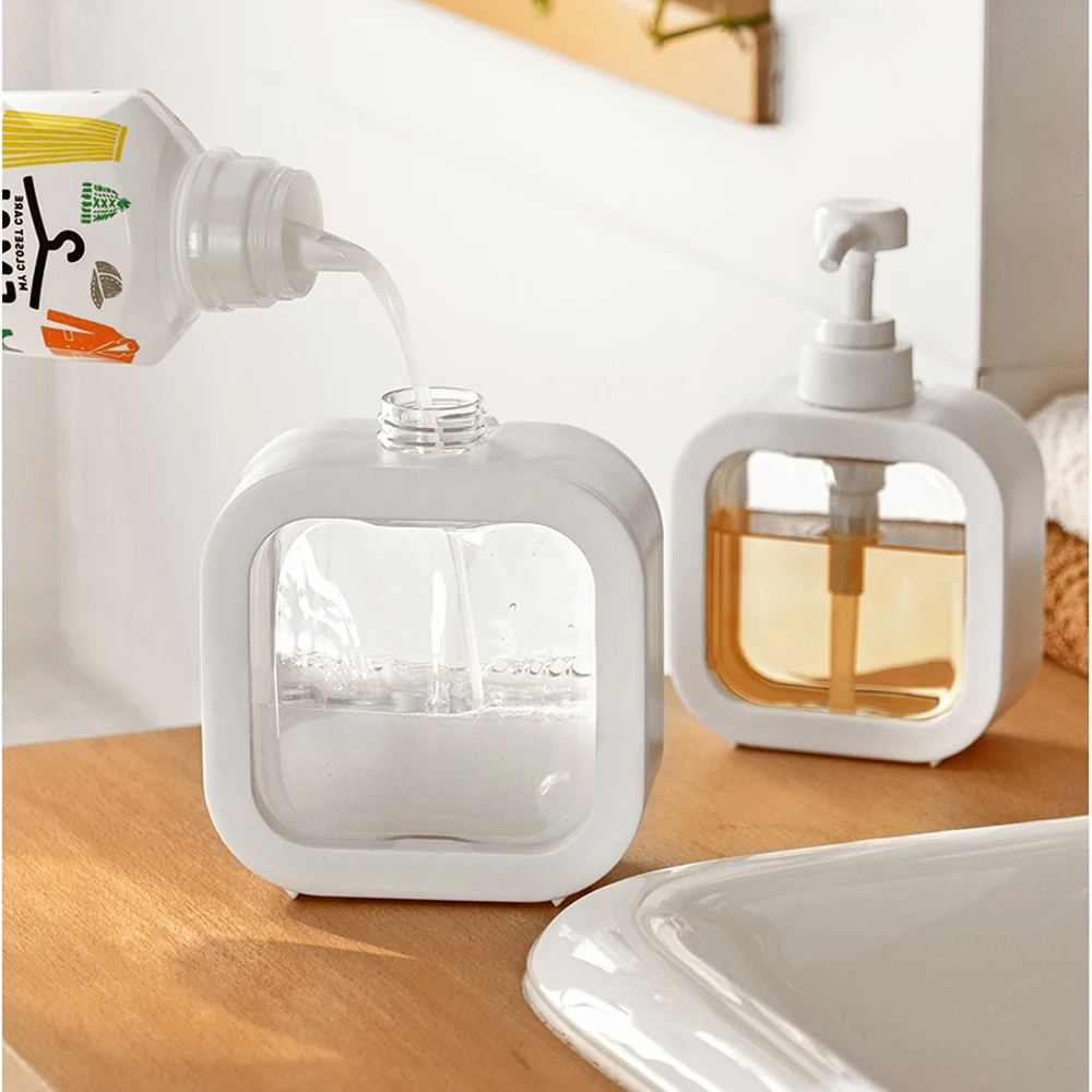 300/500ml Bathroom Soap Dispensers Portable Refillable Lotion Shampoo Shower Gel Travel Dispenser Empty Bath Pump Bottle