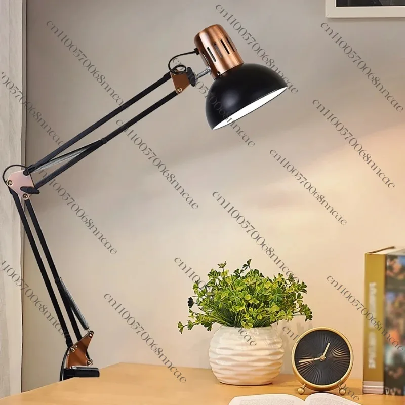 ED Studio Desk Lamp Vintage Portable Lamps with Clamp Book Reading Folding Writing Study Light Fixture Nail Manicure Table
