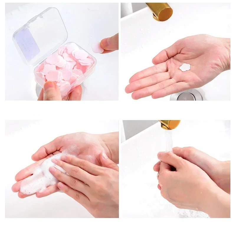 1Box Soap Paper Portable Bath Hand Washing Slice Sheets Outdoor Travel Scented Foaming Soap Paper Bath Clean Soap Tablets