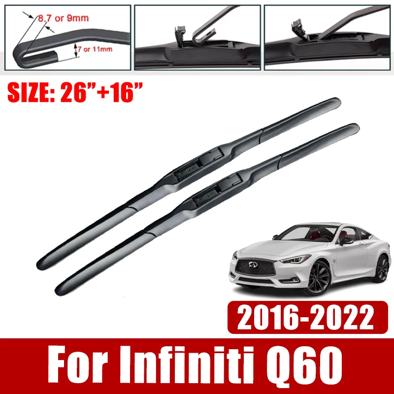 

Car Wiper Blade For Infiniti Q60 V37 2016-2022 2017 2018 Front Rain Rubber Sticker Windscreen Windshield Wiper Auto Accessories