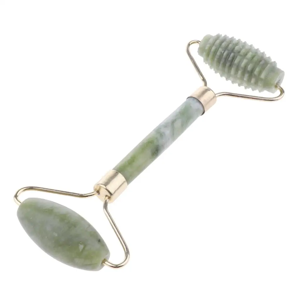 Natural Jade Face Roller Massage Handheld - Wrinkle Reduction Eye & Face Massage