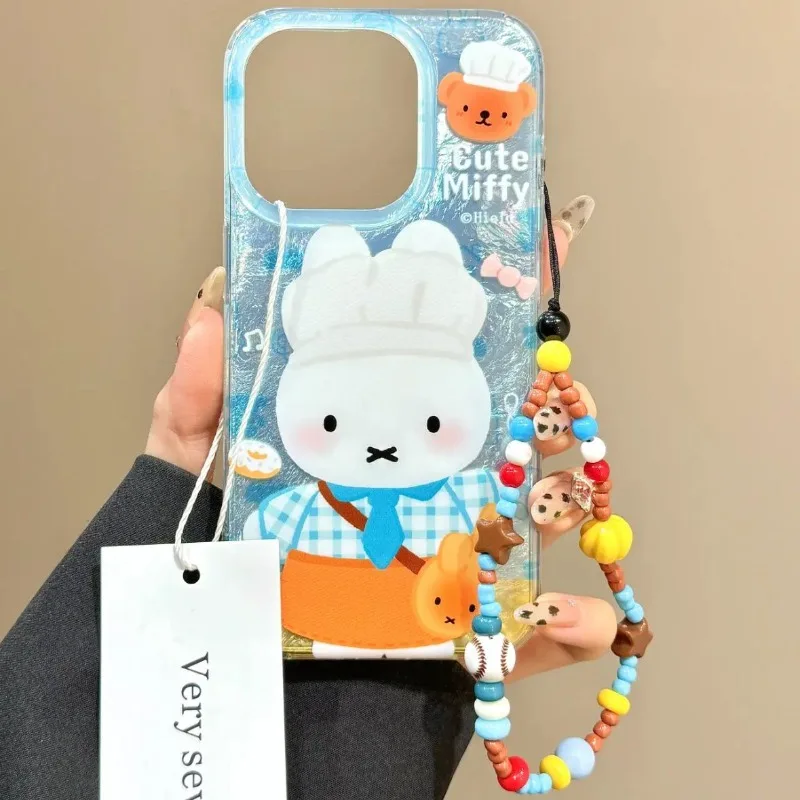 Nuova custodia per telefono Kawaii Miffy simpatico cartone animato Chef Apple opaca Custodia morbida all-inclusive adatta per IPhone 16 15 14 13 12 11x Pro Max
