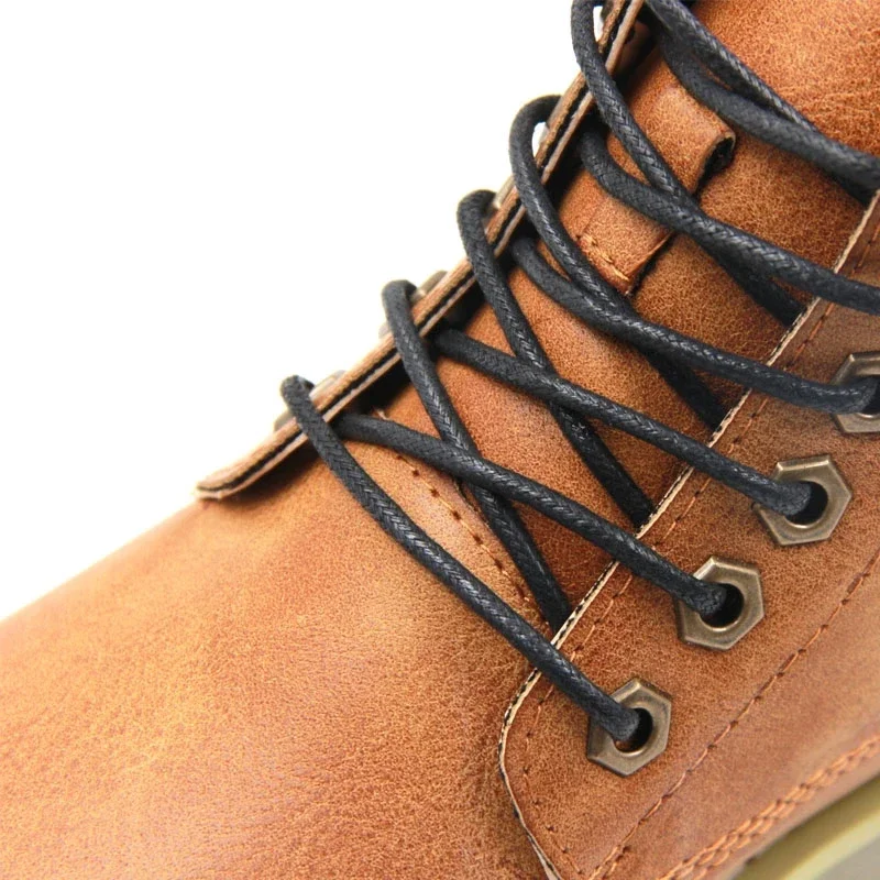 1Pair Waxed Cotton Shoelaces Round Leather Waterproof Shoe laces Boots Shoelace Shoestring Length 80/100/120/140CM P2