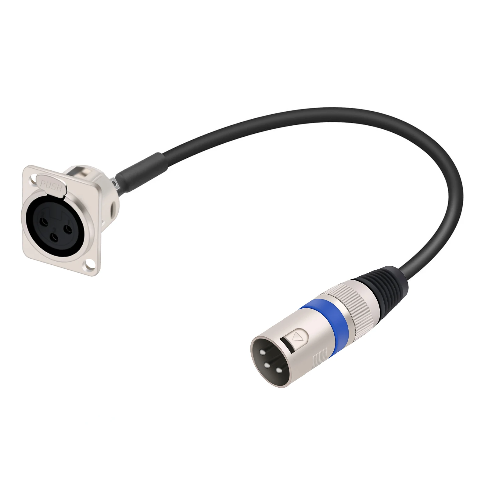 0.3M-15M 3-pinowy kabel XLR typu D XLR żeński panel do XLR męskie złącze przelotowe OFC miedziany ekranowany kabel do mikrofonu — zdjęcie produktu 6