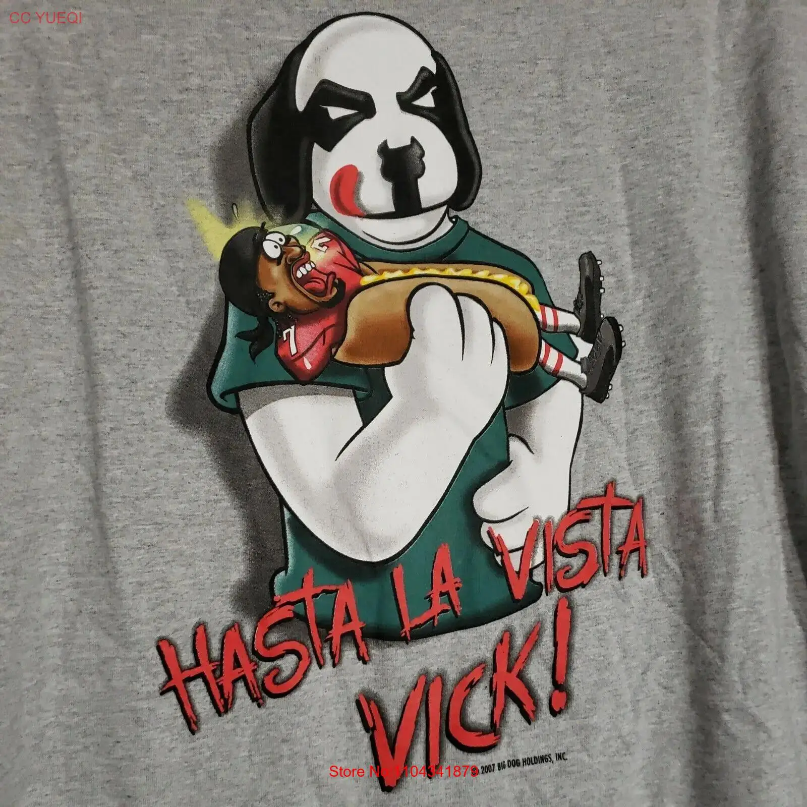 NWT Big Dogs 2007 Hasta La Vista Vick Michael Vick Gray T-Shirt Men's 2X New