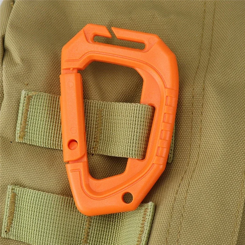 1Pc Big D-type Plastic Steel Molle Quick Hook Hanging Buckle Clip Outdoor Camping Backpack Bag EDC Tool Accessories