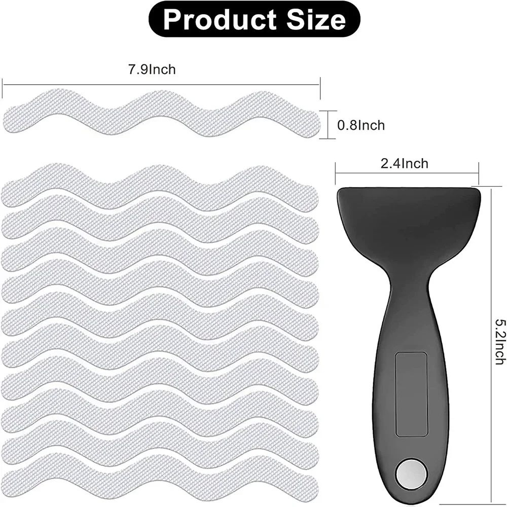 24/36/48 Adesivi antiscivolo per bagno Striscia di sicurezza impermeabile trasparente Vasca da bagno Doccia Scale Pavimento Striscia lunga Nastro