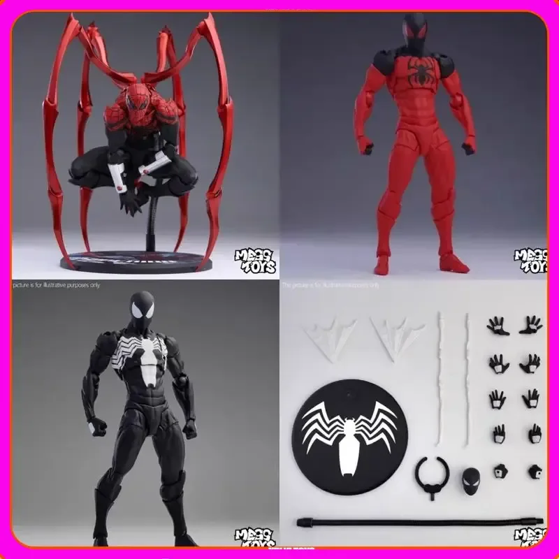 Mess Toys Kaine Parker Scarlet Neighbor Scarlet Spider Black Red Battle Suit Joint Movable Figurine Model Pvc Toy Gift - view 4