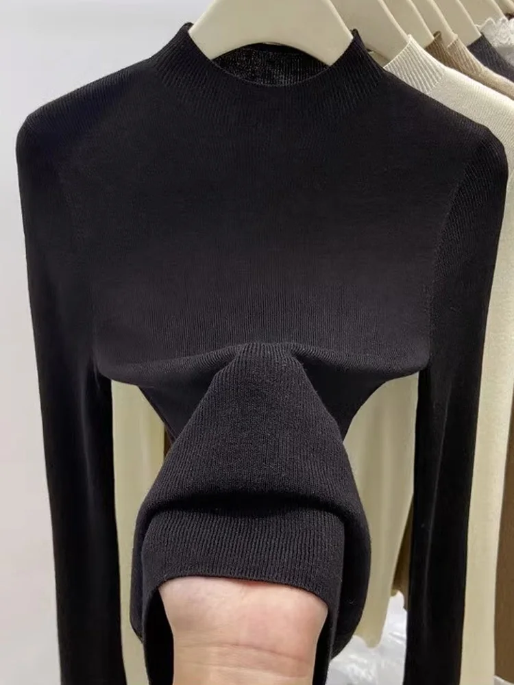 เสื้อสเวตเตอร์ไหมพรมแขนยาวแฟชั่นใหม่สำหรับฤดูใบไม้ร่วงและฤดูหนาว สไตล์ลำลอง คอเต่า สำหรับผู้หญิง เสื้อผ้าผู้หญิงสำหรับฤดูหนาว