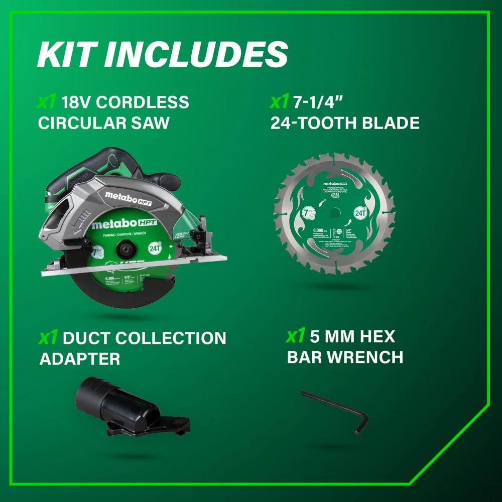 منشار دائري لاسلكي 18 فولت مع عزم دوران عالي، خفيف الوزن، ما يصل إلى 200 قطعة في كل شحن، متوافق مع شفرات مقاس 1 بوصة