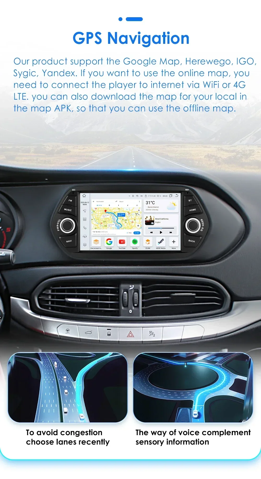 7862 Android Auto Audio Player for Fiat Tipo Egea 2015 2016 2017 Autoradio Car Radio Multimedia Stereo Wireless Carplay 7 Screen
