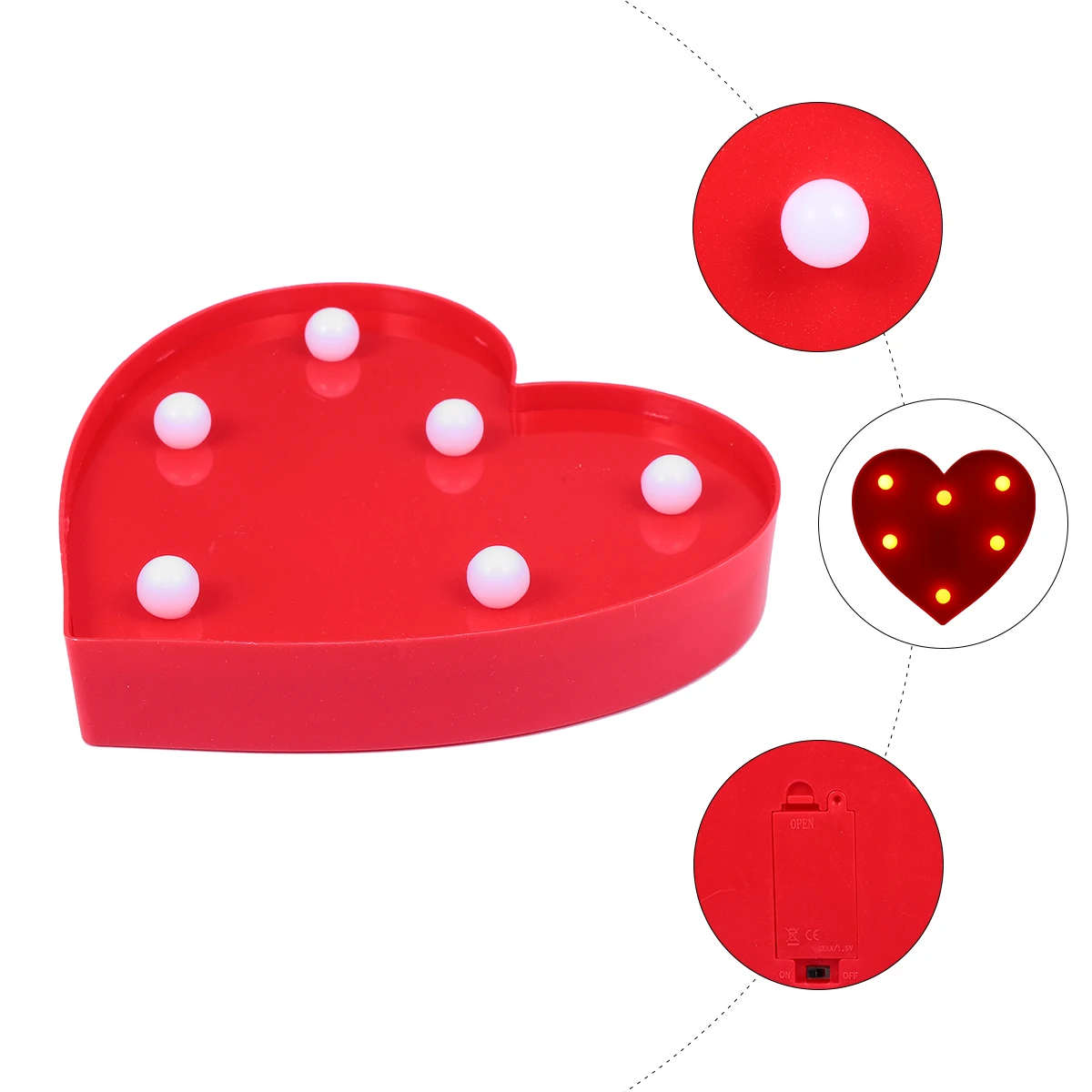 

LED Heart Red Love Lamp Heart Wedding Prop Shape Night Light Home Decor Party Wedding Proposal Christmas nament