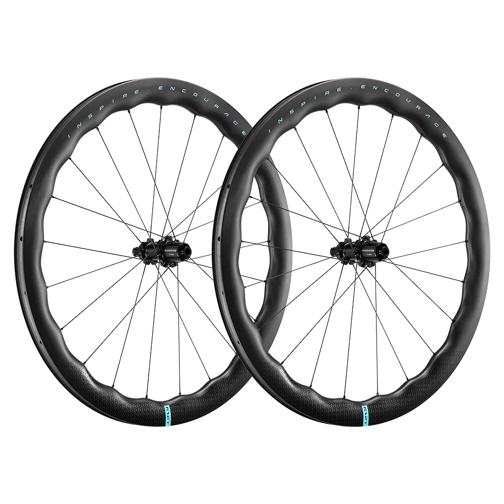 RYET Road Carbon Wheels 50mm Sinusoidal Bicycle Rimsets 22mm