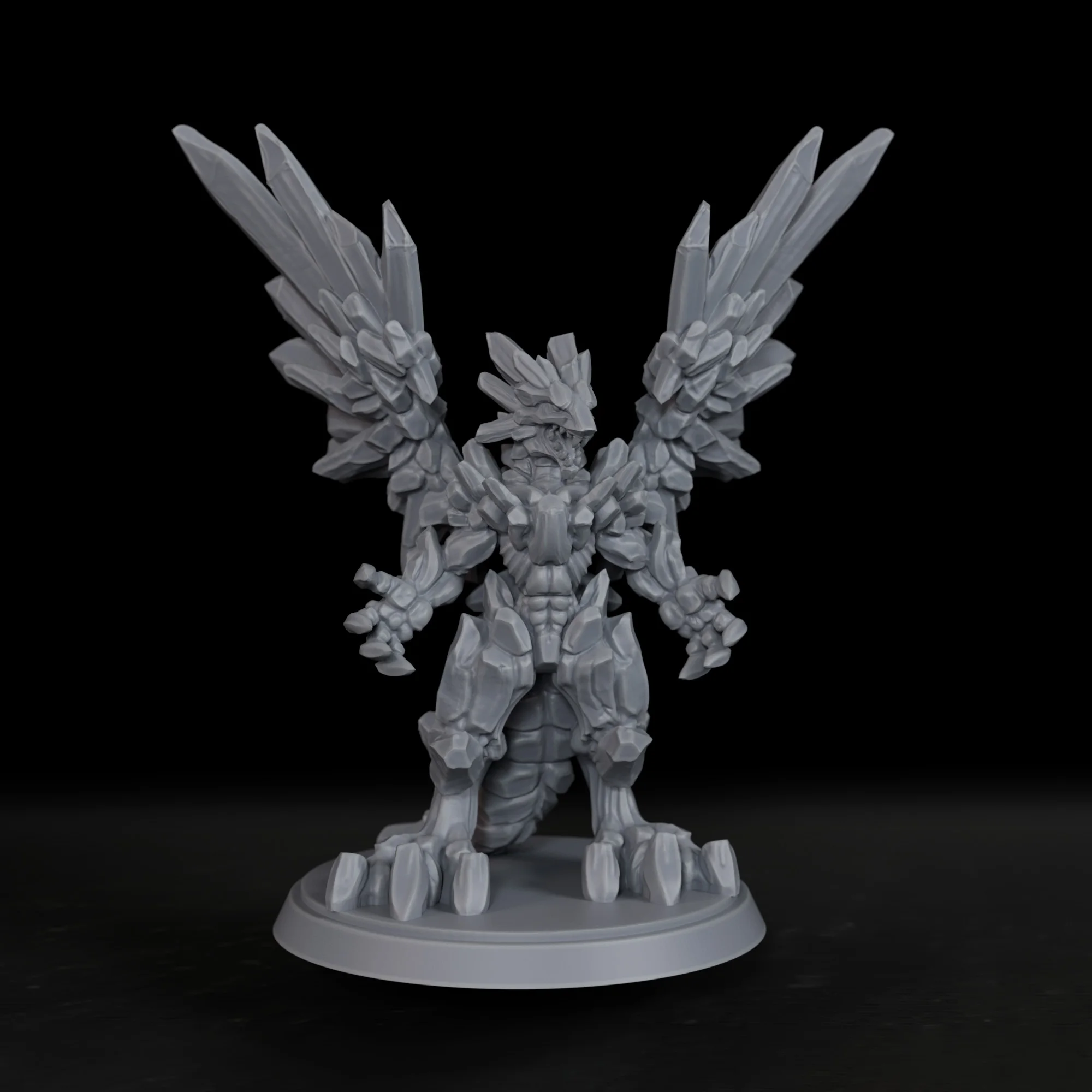 32mm TTRPG Crystal Dragon Miniature - High Detail Demon Model, RPG Board Game Gift & Accessory for Any Classic Table Game