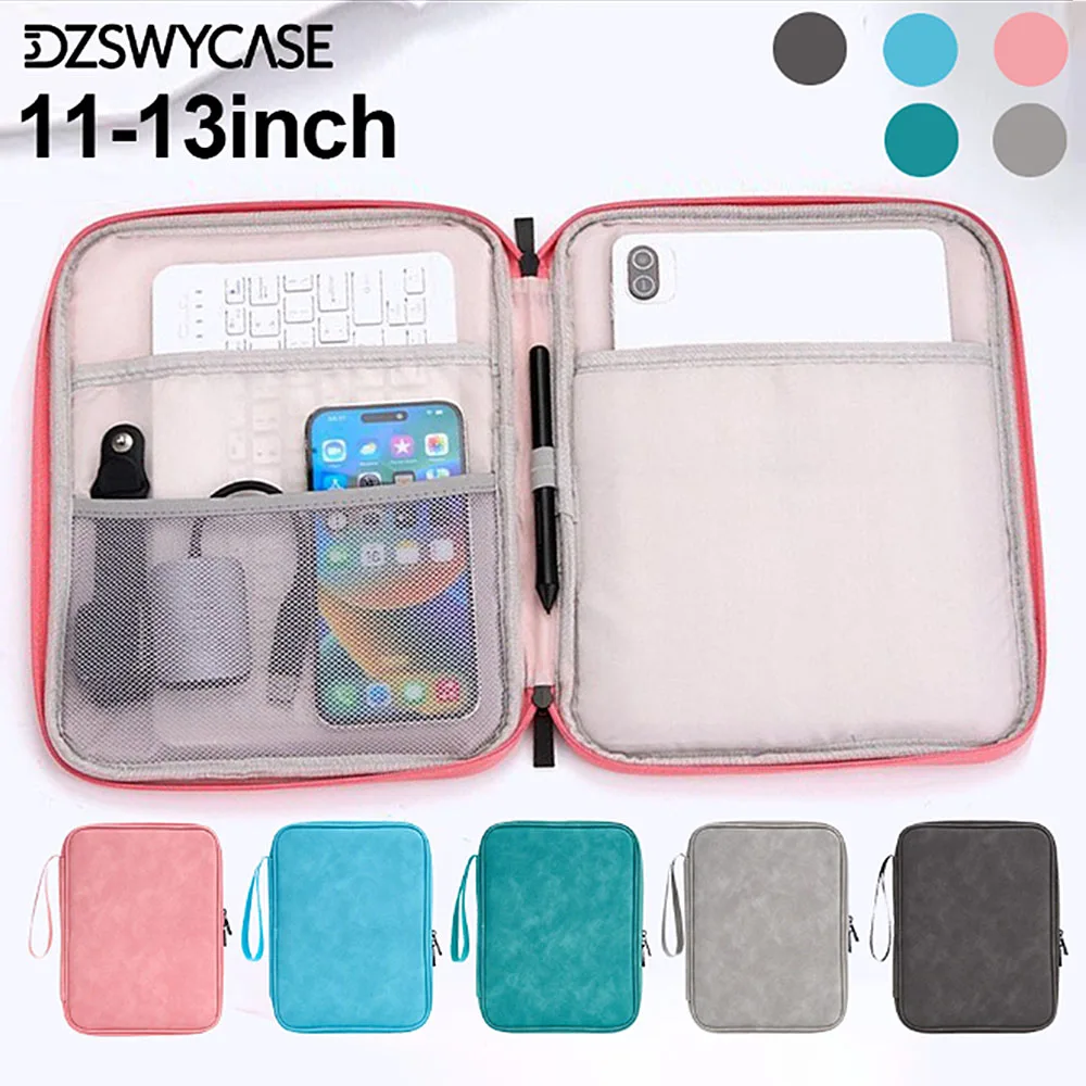 Tablet Bag Sleeve Carrying Case for 11-13 Inch iPad 10th A16 Air Pro Samsung XiaoMi Lenovo, Protective Bag with Pocket