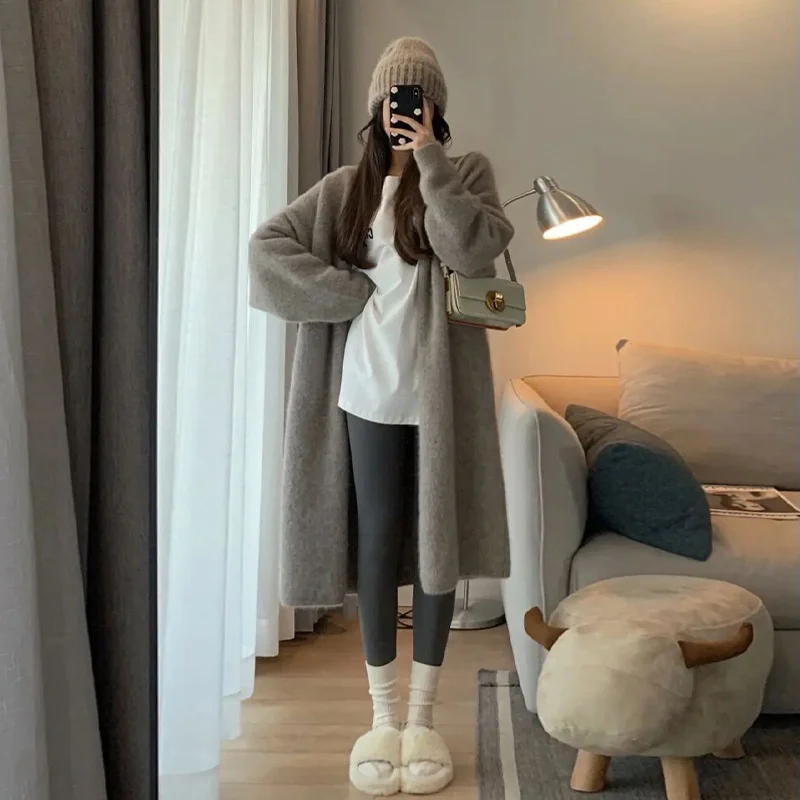 

Укороченный кардиган в готическом стиле для женщин, осенний, вязаный, с воротником-стойкой, на молнии до середины груди, эластичный, повседневный, мягкий, однотонный, в стиле Y2K