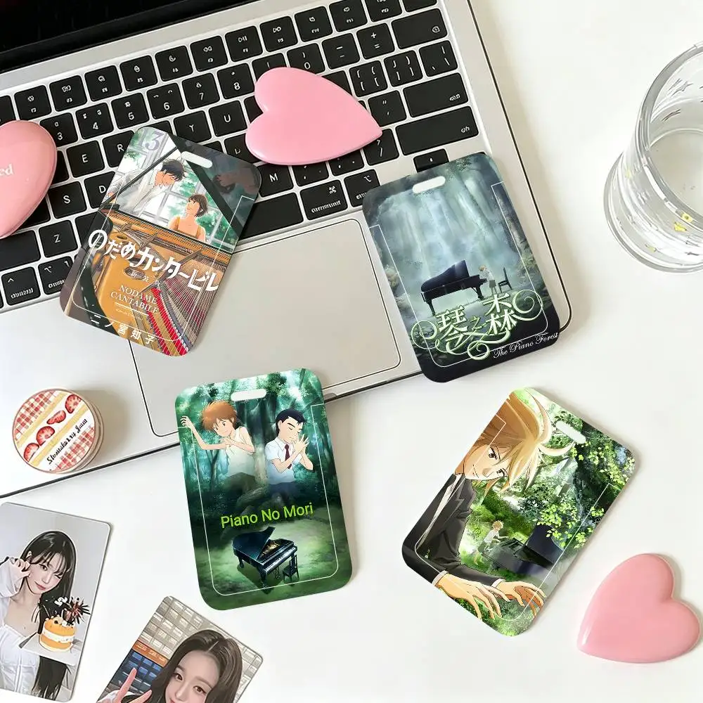 1pc Piano No Mori ID Card Sleeve School Card Access ID Card Bus Meal Card Protective Sleeve Easy Push