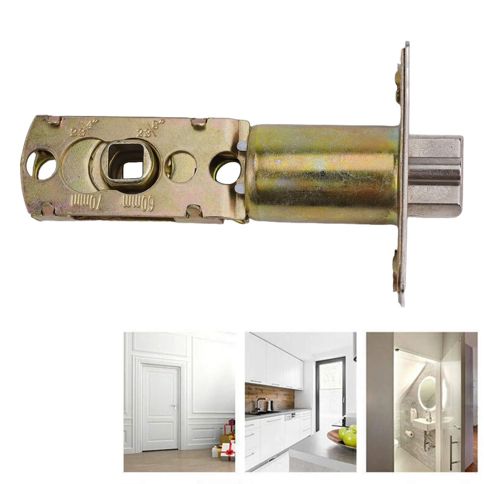 1 Pcs 304 Stainless Steel Door Latch 41mm Backset Internal Privacy Lock Body For Bathroom Bedroom Nickel Finish Bronze